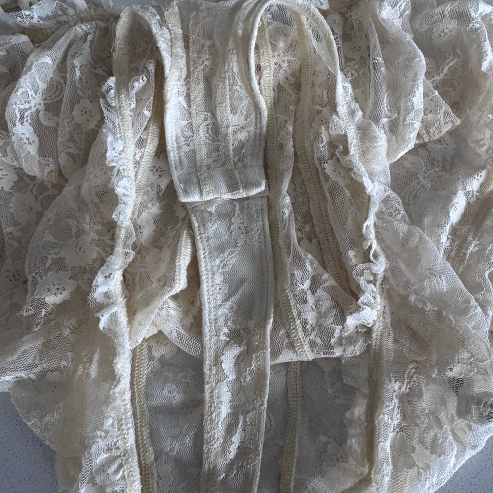 Free People Lace Bodysuit in Cream - Picture 6 of 16